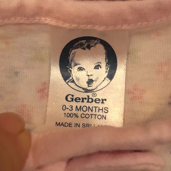 🌸Gerber baby 0-3m Flowered soft cotton Jammie - Picture 4 of 4